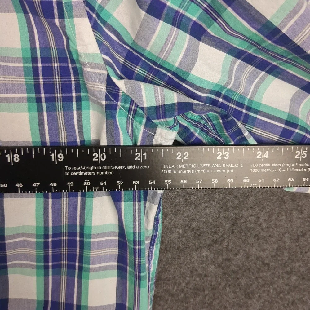Banana Republic Mens Large Soft Wash Tailored Slim Fit Plaid‎ Button Down Shirt